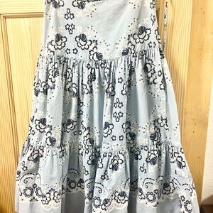 Desert Diva by Sherry Holt Floral Drop Waist Blue Skirt